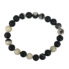 Black white jasper bracelet- Adjustable - With Lab Report