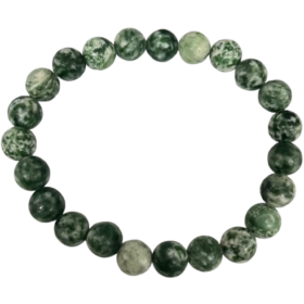 Green Spot Jasper Bracelet- Adjustable - With Lab Report