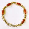 Italian Coral Bracelet ( मूंगा ब्रेसलेट ) 16.25 Ratti (Munga) in Peetal With Lab Report