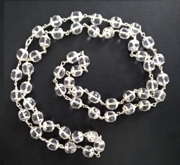 Spathic Mala 54 Beads in Silver Cap With Lab Report